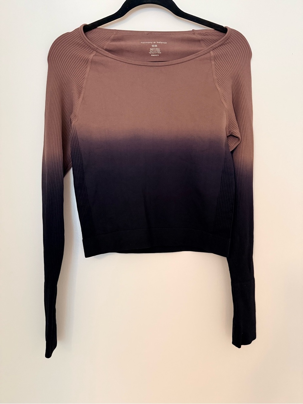Harmony Balance Ombré Long Sleeve Athletic Top - M